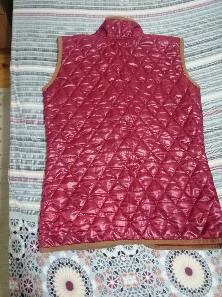 Bordo Parlak Fermuarlı Kadın Yelek - Görsel 5