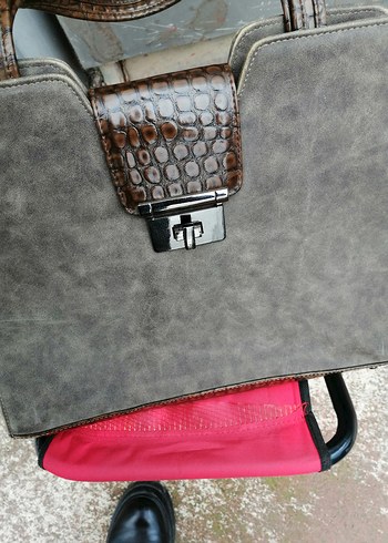 Vizon Süet Kadın Çanta Kemer Detaylı - Görsel 2