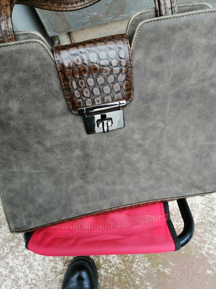 Vizon Süet Kadın Çanta Kemer Detaylı - Görsel 2