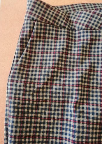 Kadın Çok Renkli Pilili Kumaş Pantolon - Görsel 4