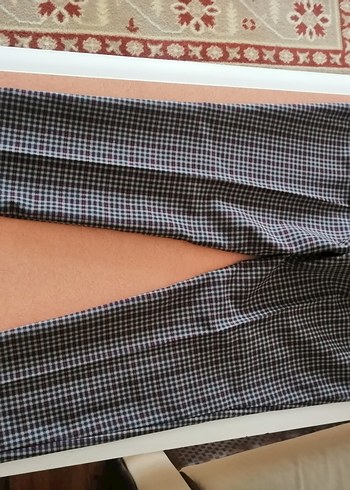 Kadın Çok Renkli Pilili Kumaş Pantolon - Görsel 5