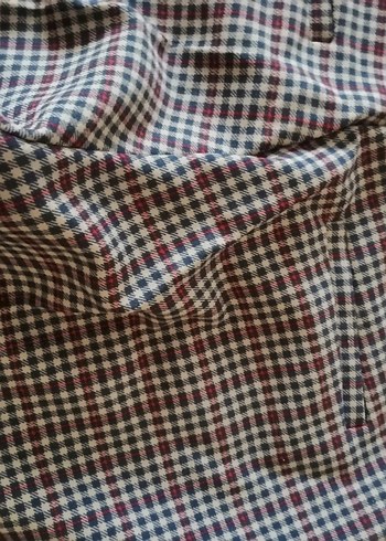 Kadın Çok Renkli Pilili Kumaş Pantolon - Görsel 7