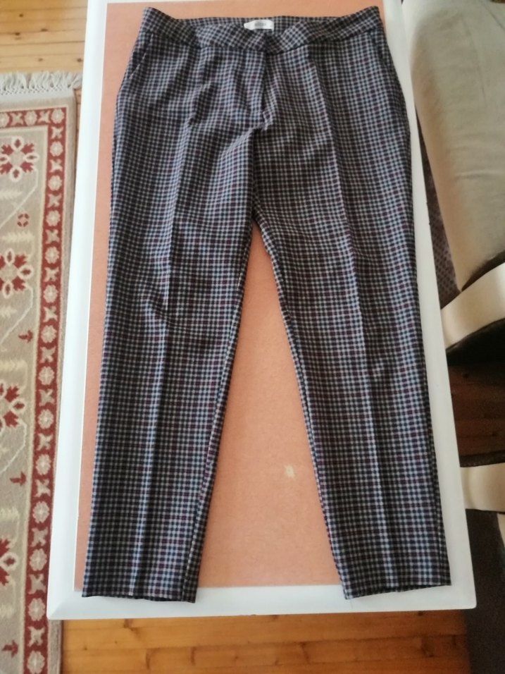 Kadın Çok Renkli Pilili Kumaş Pantolon - Görsel 2