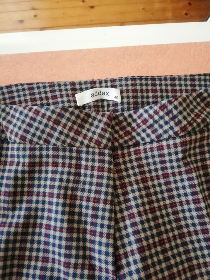 Kadın Çok Renkli Pilili Kumaş Pantolon - Görsel 3