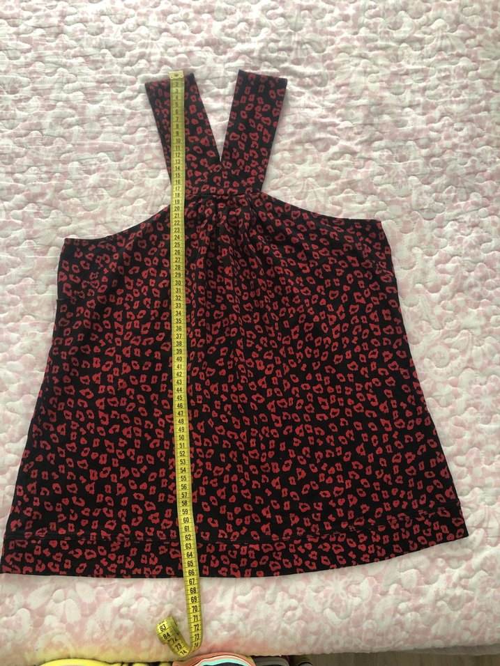 Kırmızı Desenli Bohem Hamile Bluzu - Görsel 2