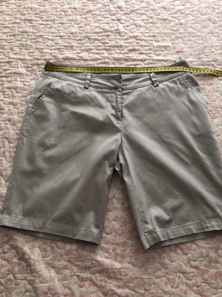 Gri Kadın Kemerli Mini Bermuda Şort - Görsel 2