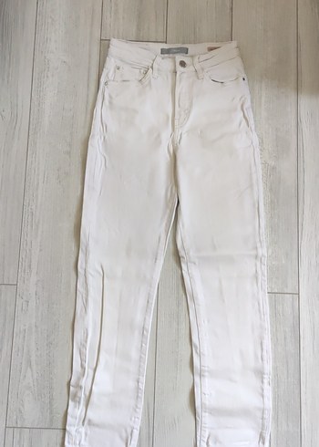 Beyaz Regular Fit Kadın Kot Pantolon