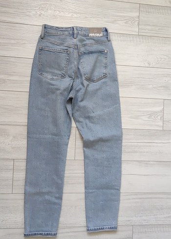 s Beden Gri Normal Kesim Kadın Denim Pantolon