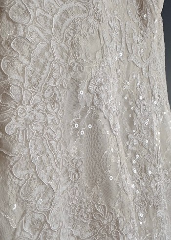 Oleg Cassini Güpürlü Balık Model Gelinlik - Görsel 5