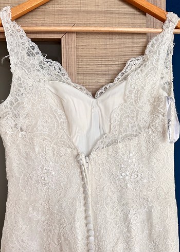 Oleg Cassini Güpürlü Balık Model Gelinlik - Görsel 8