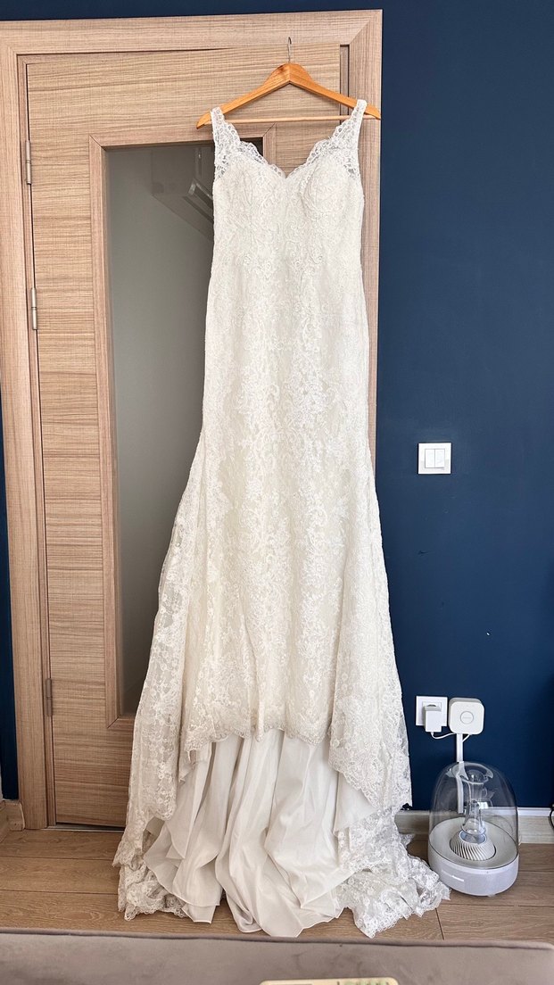 Oleg Cassini Güpürlü Balık Model Gelinlik - Görsel 3