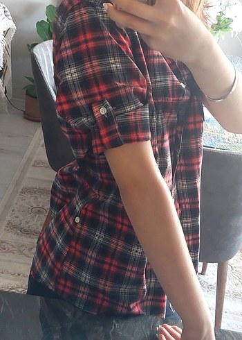 s Beden Vintage Kırmızı Ekose Gömlek