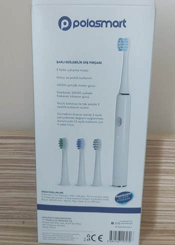 Diğer Polosmart Şarjlı Diş Fırçası PSC42 3 Başlık