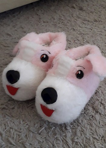 Pembe Kürklü Kız Çocuk Sıcak Terlik - Görsel 2