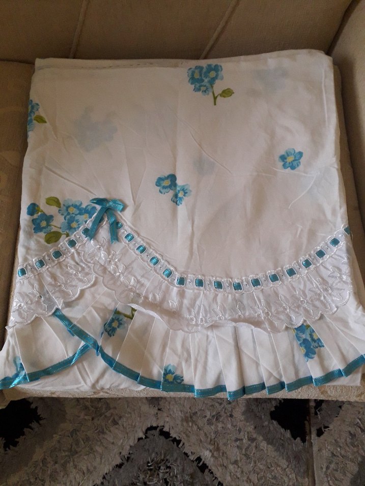 Nakışlı Mavi Nevresim - Görsel 2