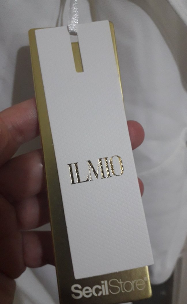 Uzun Kol Drapeli Beyaz V Yaka Abiye - Görsel 4