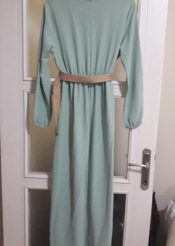 Kemerli, Uzun, Gevşek Kesim Kadın Elbise - Görsel 3