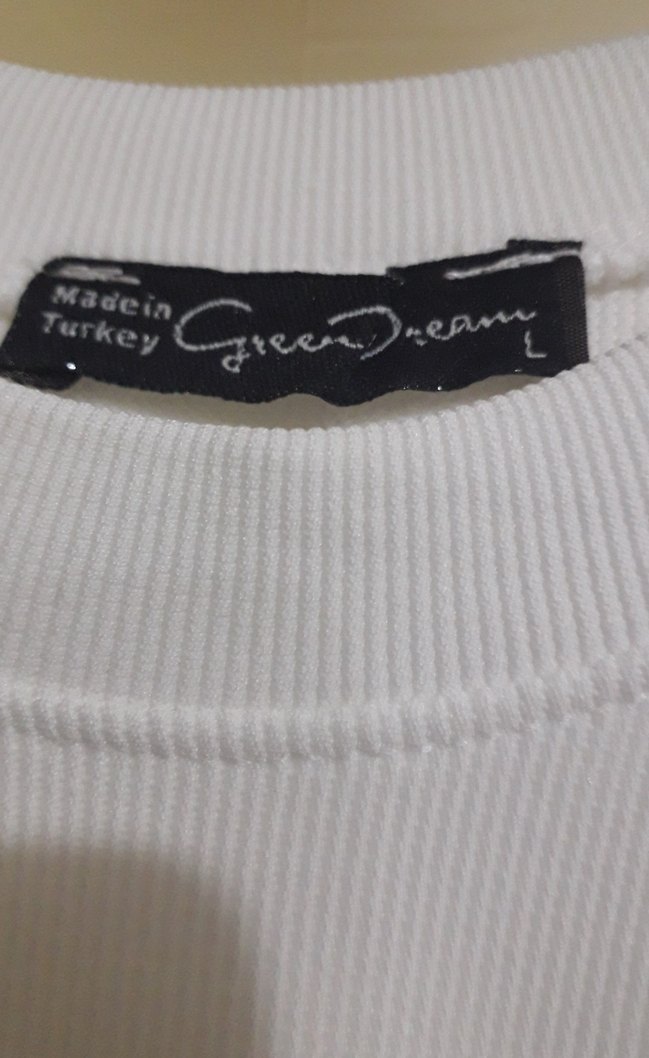 Kız Çocuk Beyaz Payetli Kısa Kollu Tişört - Görsel 3