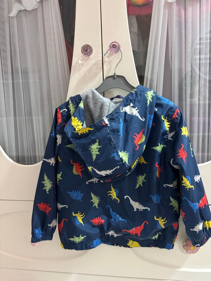Renkli Dinozor Desenli Erkek Yağmurluk - Görsel 3