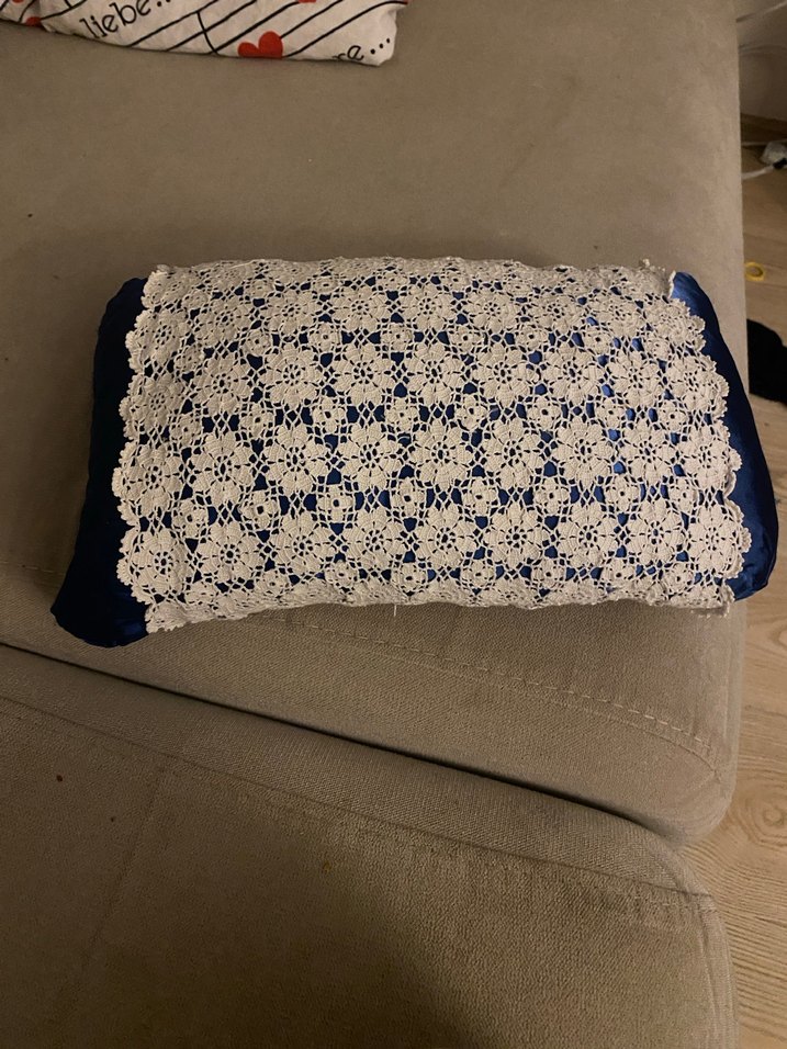 El Yapımı Bohem Dantel Örtülü bebek takı yastığı - Görsel 2