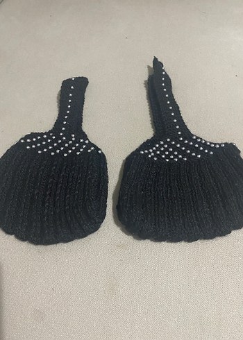 Siyah Örgü Gotik Kadın patiği çeyizlik