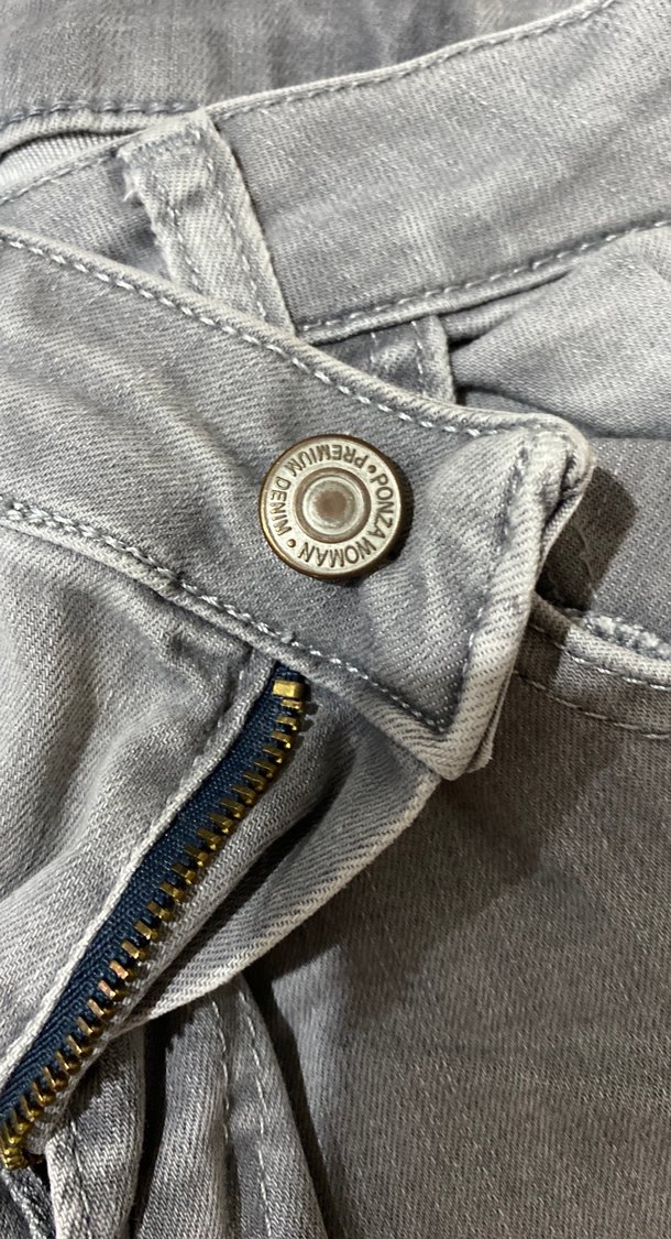 Gri Yırtık Detaylı Kadın Skinny Jean - Görsel 2