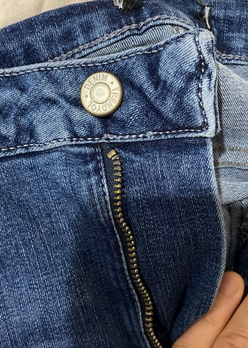 Fermuarlı Mavi Normal Boy Kadın Kot Pantolon - Görsel 2