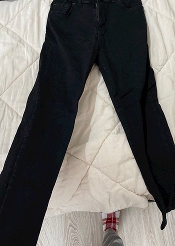 Trendyol Siyah Fermuarlı Kadın Kot Pantolon - Görsel 2