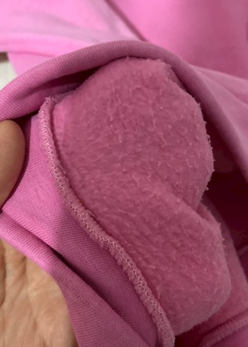 Pembe Kapüşonlu Basic Sweatshirt - Görsel 4