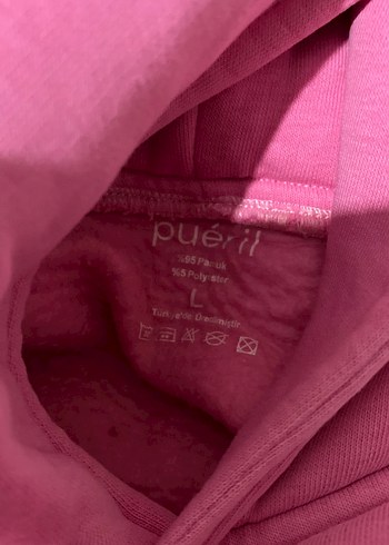 Pembe Kapüşonlu Basic Sweatshirt - Görsel 3