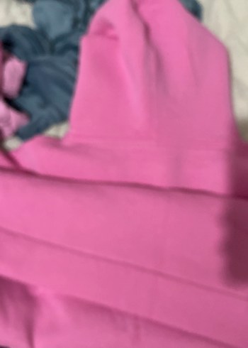 Pembe Kapüşonlu Basic Sweatshirt - Görsel 5