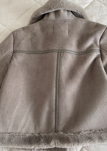 Kürk Detaylı Bej Süet Kadın Ceket - Görsel 7