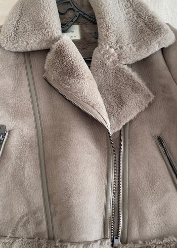 Kürk Detaylı Bej Süet Kadın Ceket - Görsel 6