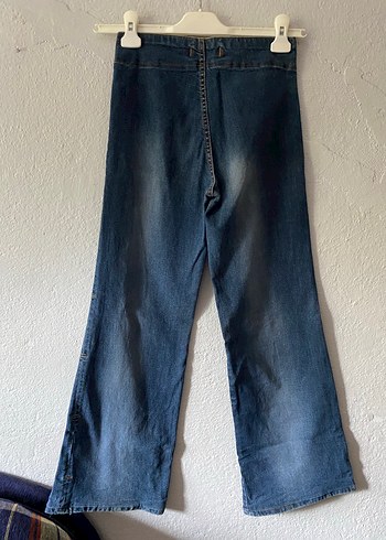 s Beden kadın mavi denim ispanyol paça jean