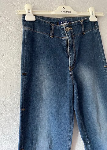 Diğer kadın mavi denim ispanyol paça jean