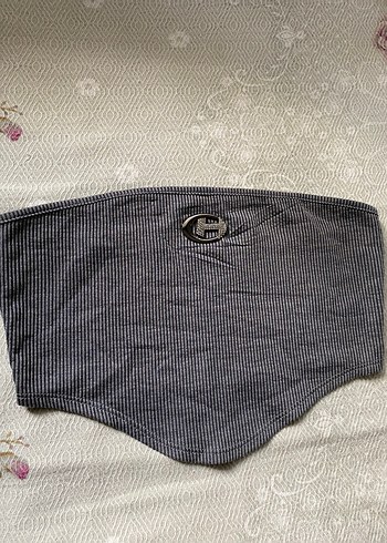 Diğer Gri straplez crop
