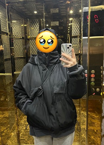 Kadın Siyah Şişme Midi mont