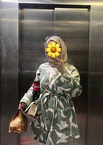 Bohem Puf Kollu Bağcıklı Midi Kimono