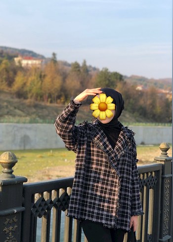 Ekose Midi Kadın ceket