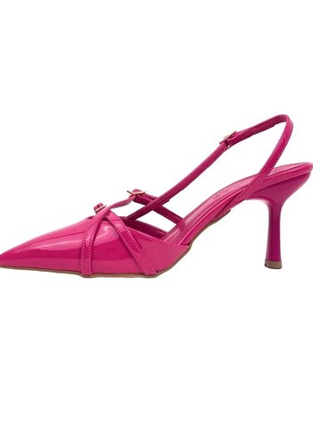 Zara Pembe Rugan Kemerli Stiletto