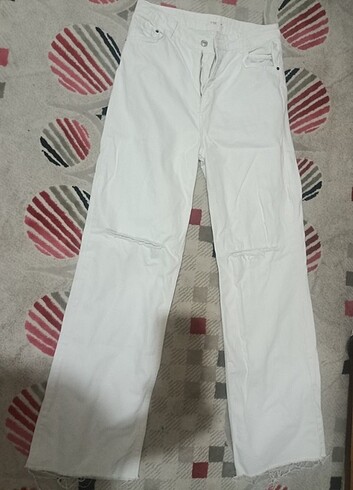 DeFacto wide leg beyaz kot pantolon 