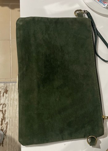 Zara Yeşil Süet Kadın El Çantası