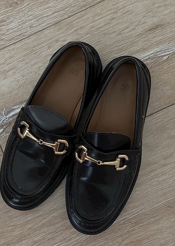 36 Beden Altın Tokalı Kadın Deri Loafer