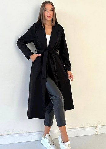 Gri Kuşaklı Uzun Kaban - Görsel 2