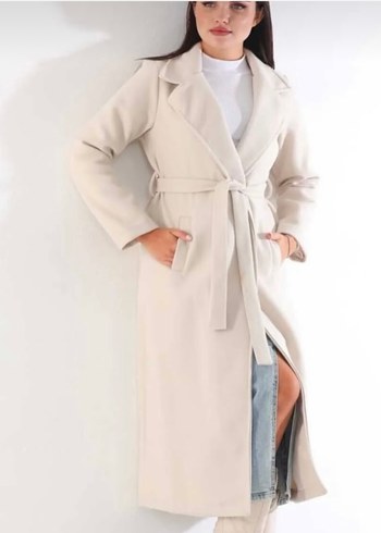 Gri Kuşaklı Uzun Kaban - Görsel 4