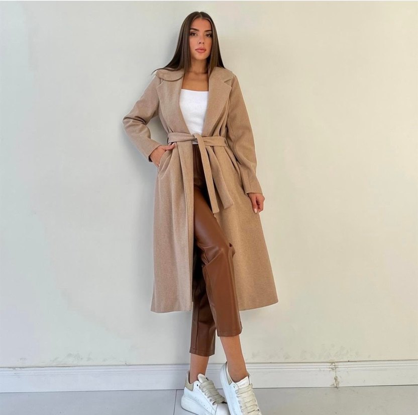 Gri Kuşaklı Uzun Kaban - Görsel 3