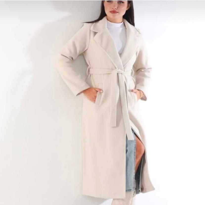 Gri Kuşaklı Uzun Kaban - Görsel 4