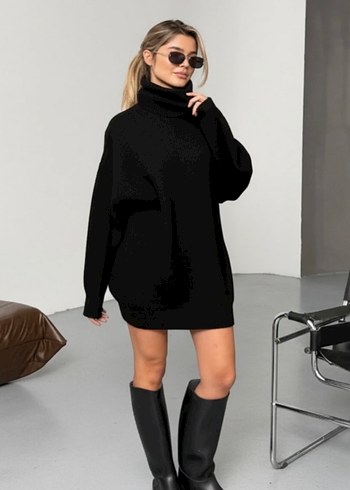 Bej Örgü Boğazlı Kadın Kazak - Görsel 3