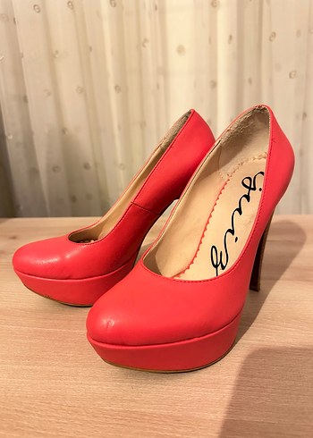 Nar Çiçeği Renginde Platform Topuklu Kadın Stiletto - Görsel 3