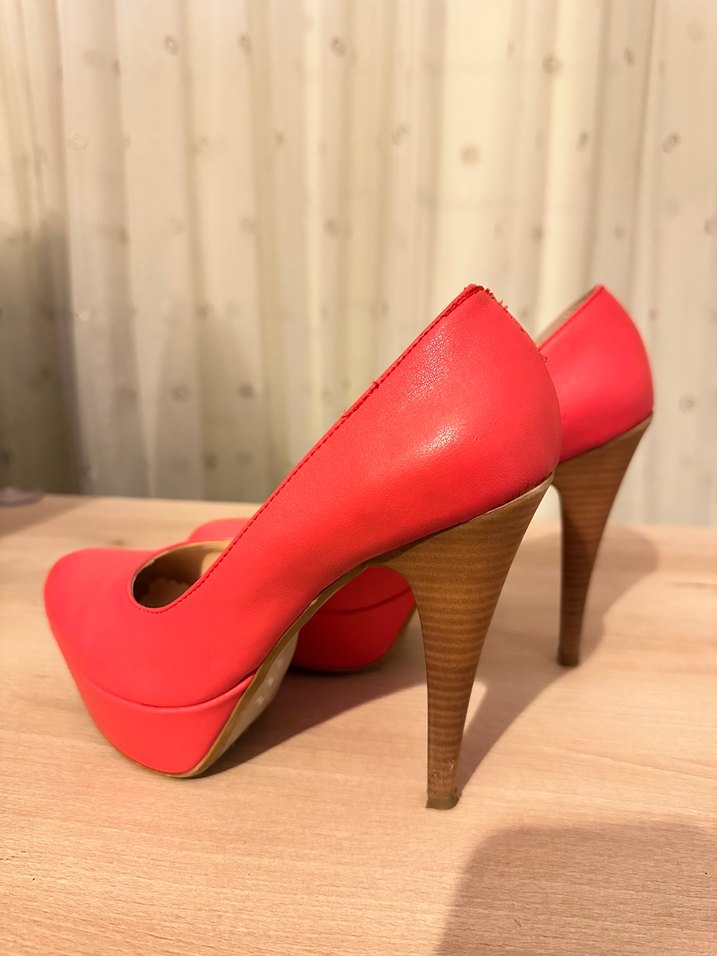 Nar Çiçeği Renginde Platform Topuklu Kadın Stiletto - Görsel 4